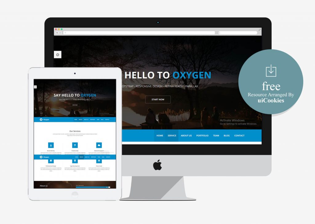 Oxygen - Free Bootstrap One Page Website Theme
