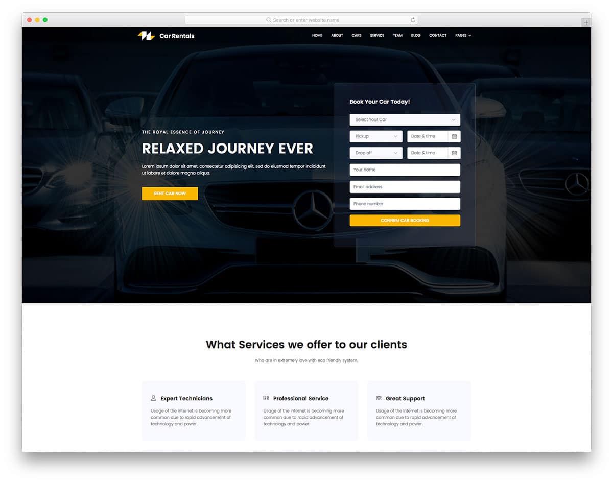 car-rental-free-simple-website-templates