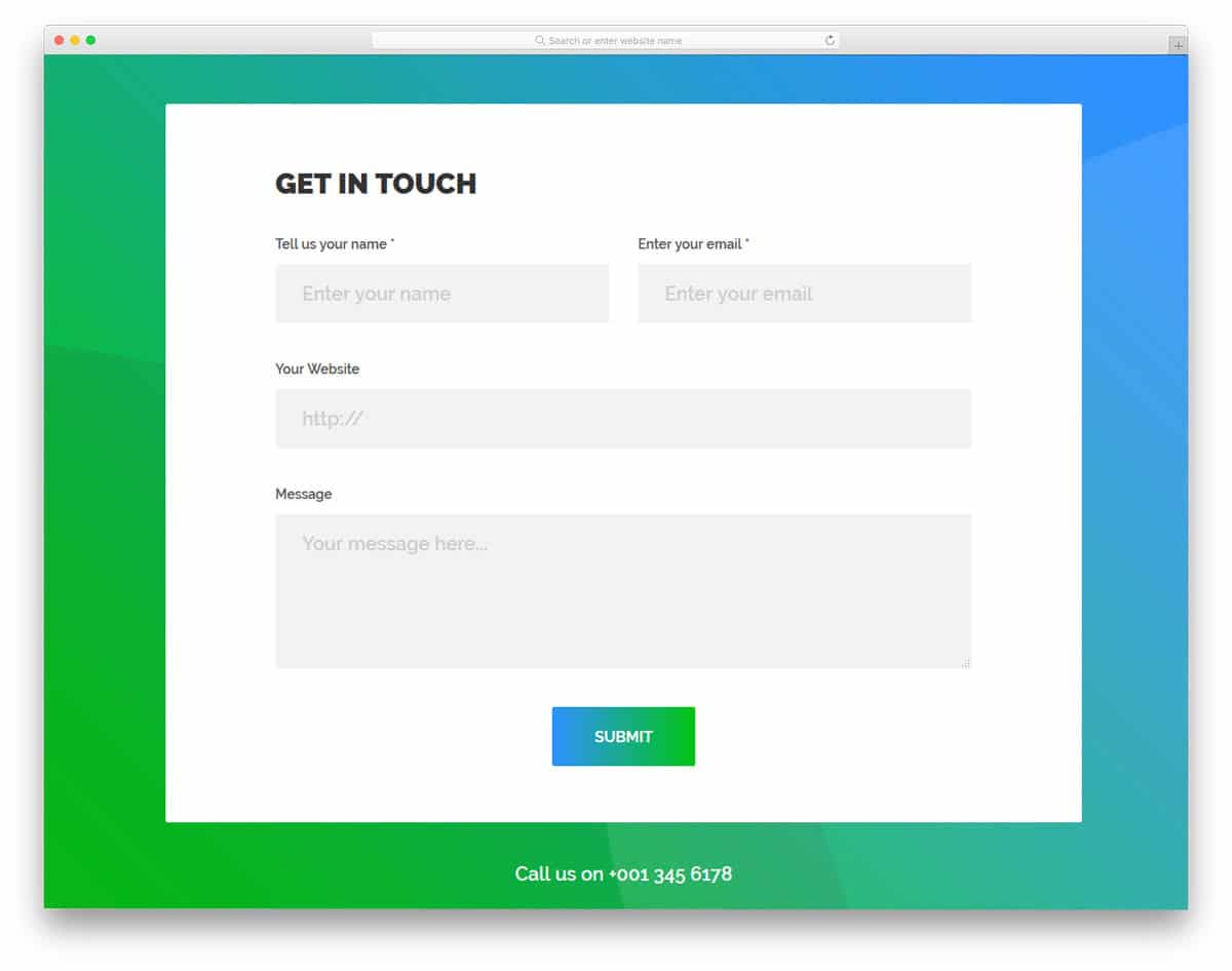 Free Beautiful Online Contact Us Form Template