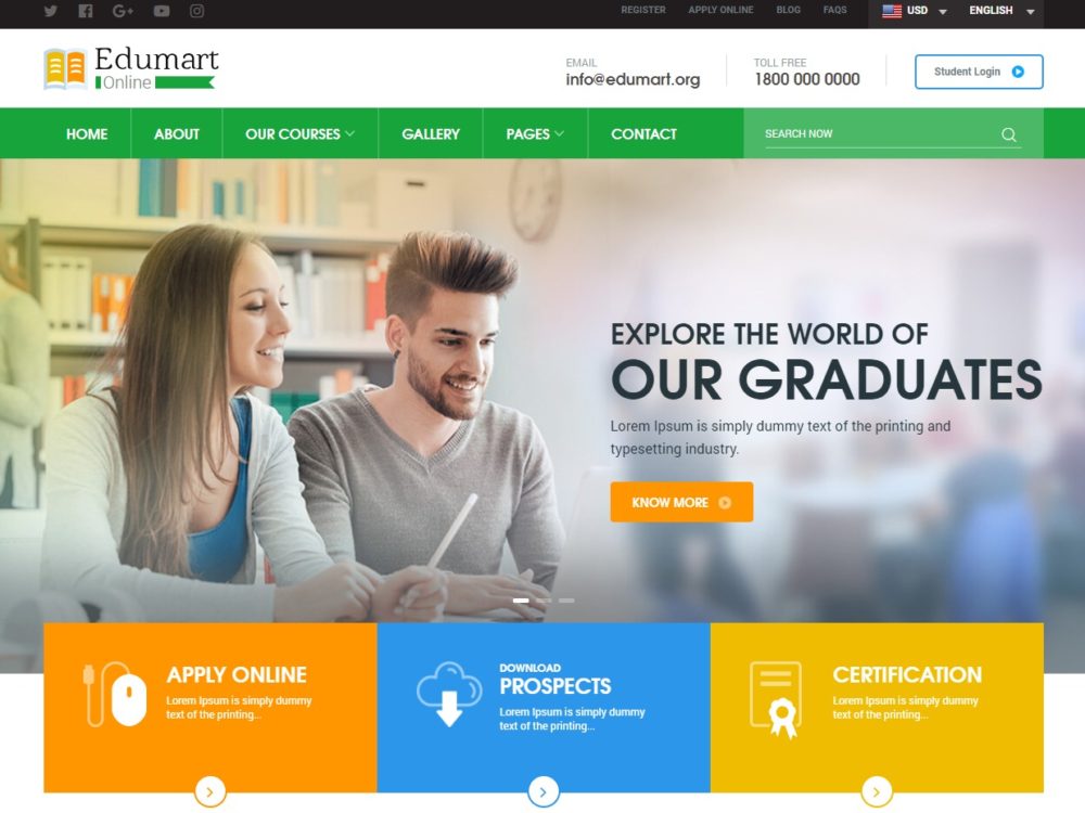 simple academic website template html css