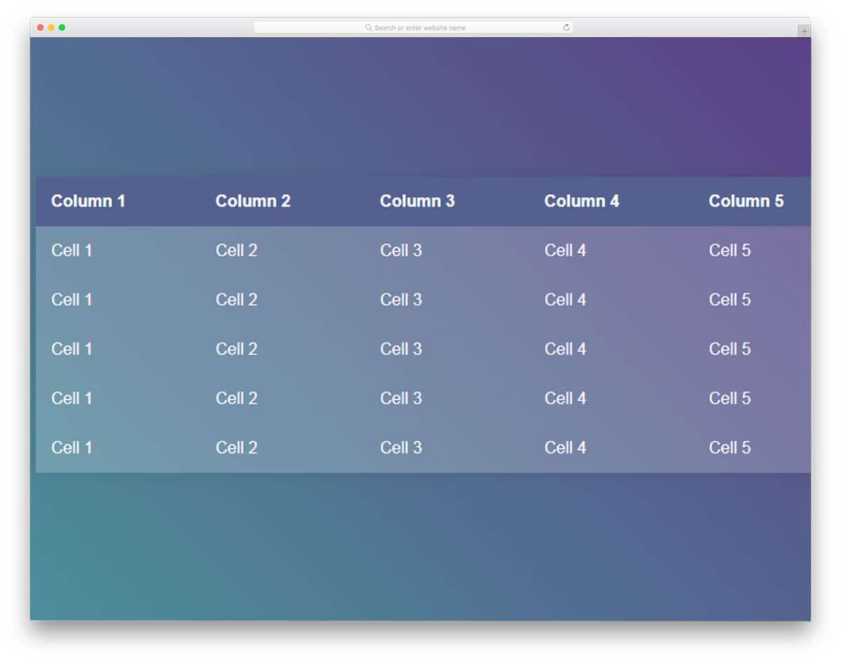 Table Template Css Free Download - Printable Templates