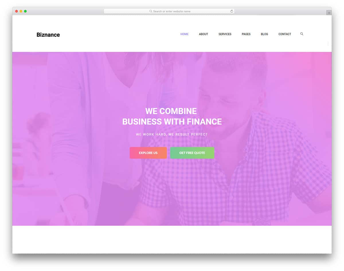 biznance-free-finance-website-templates