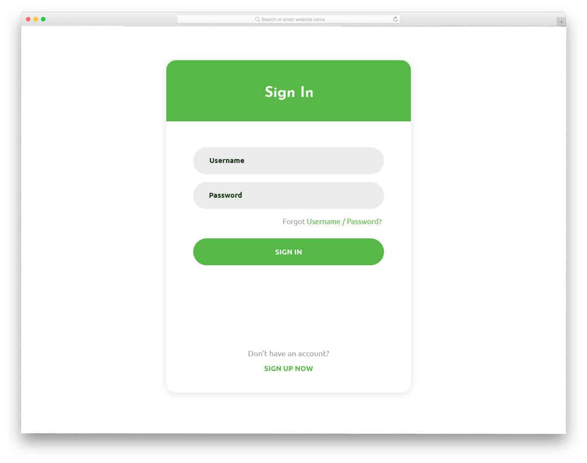 bootstrap login form sample