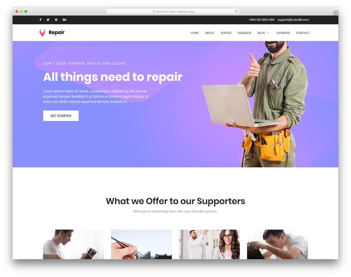 repair-free-industrial-website-templates