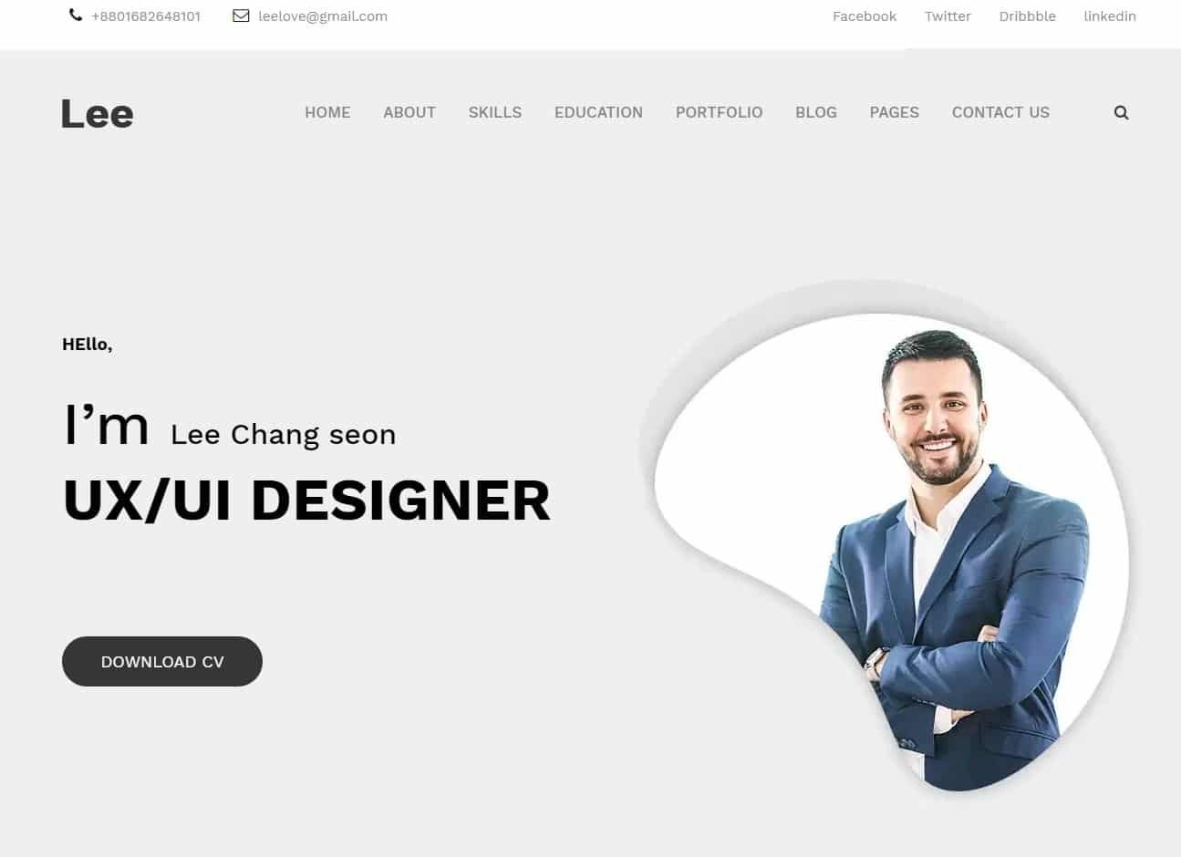 lee simple website template