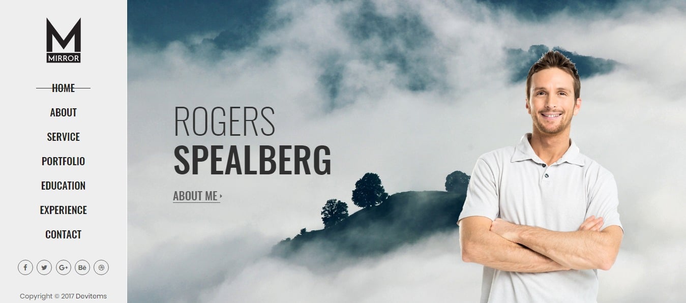 mirror simple website template