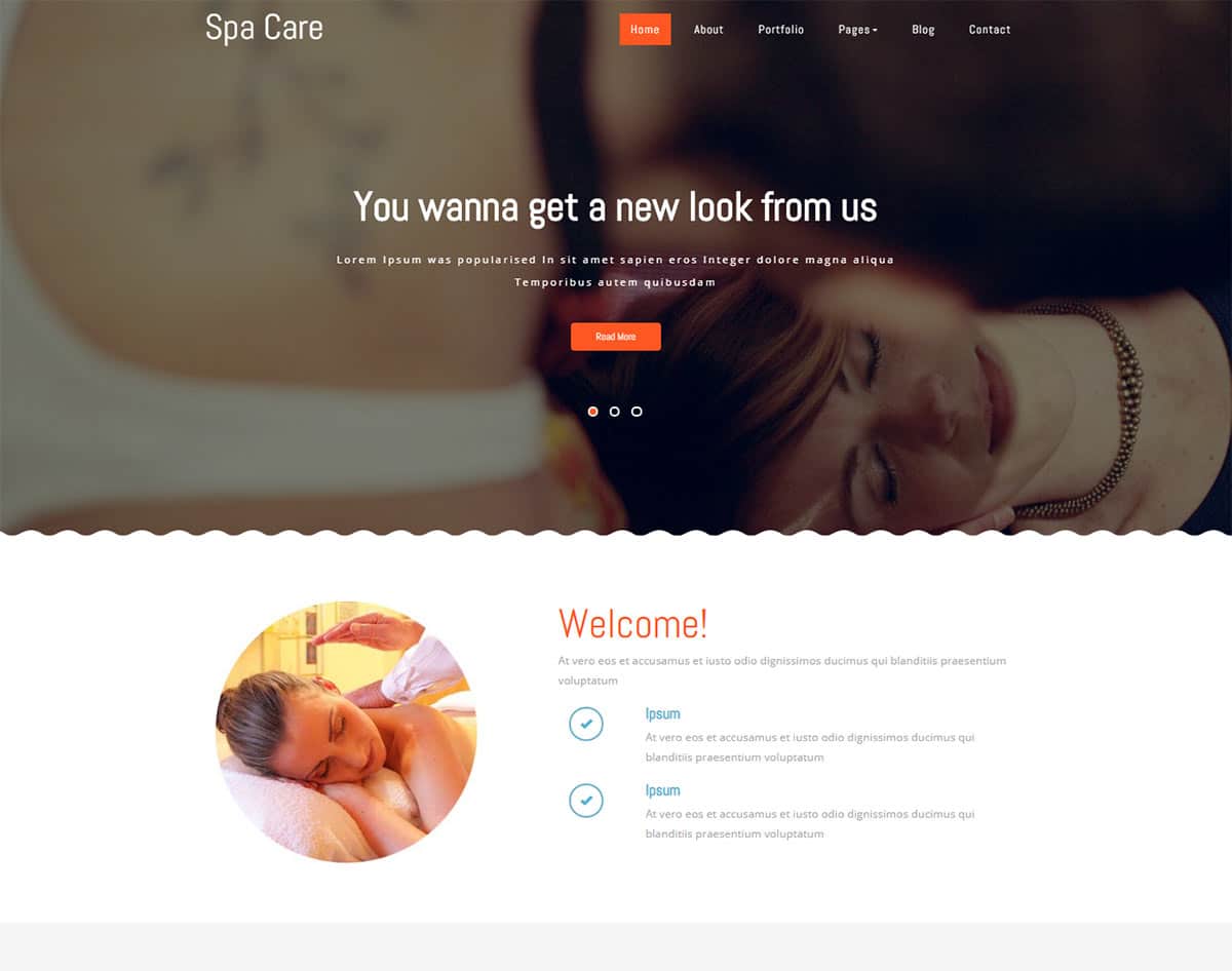 spa and beauty salon website templates -spa care