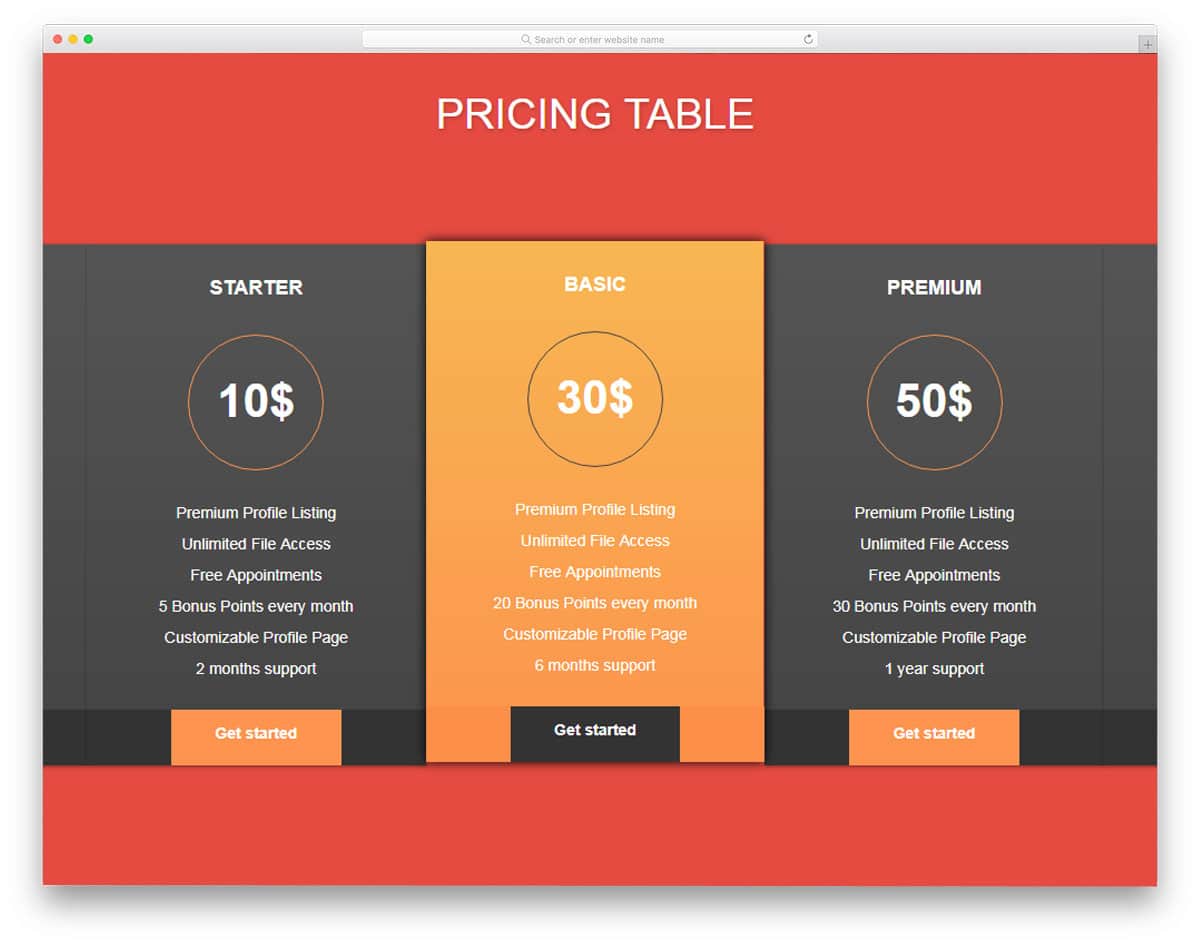 price-table