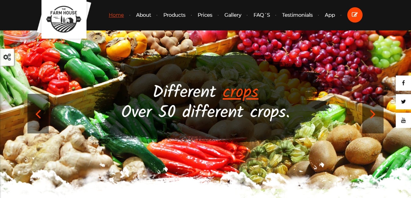The Farm House One Page Organic Food Fruit and Vegetables Products HTML5 Template