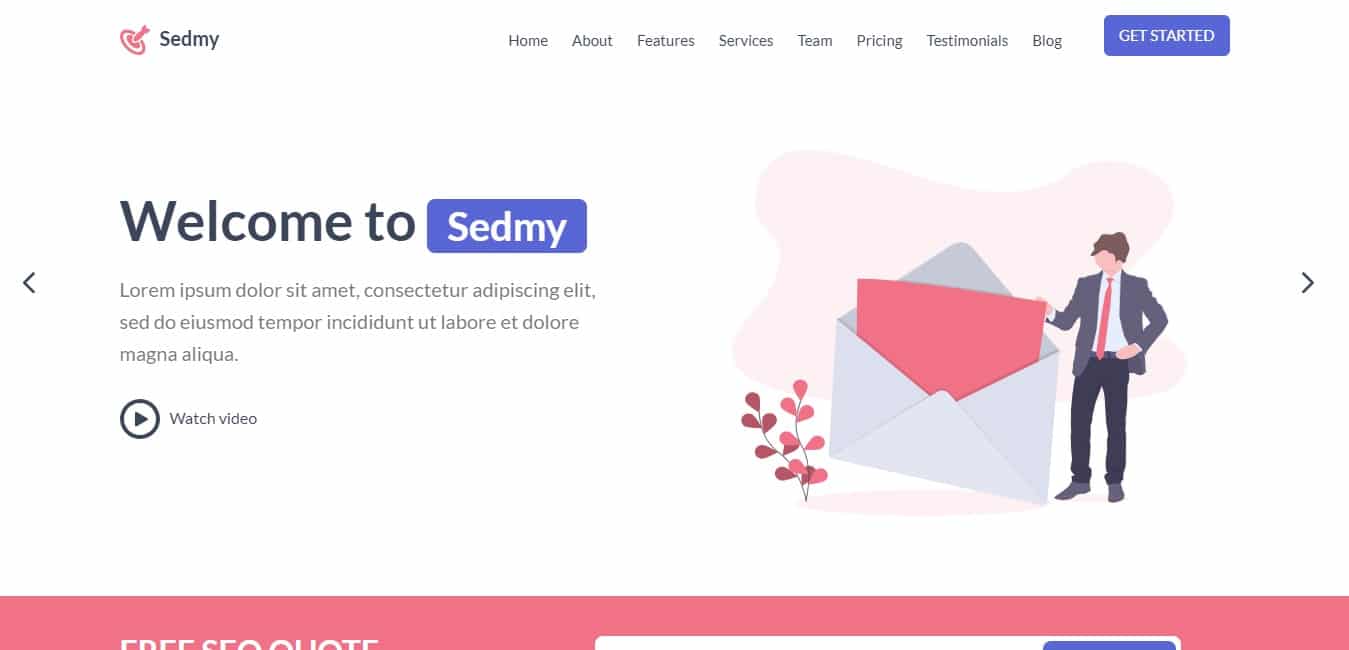 Sedmy Landing page Template