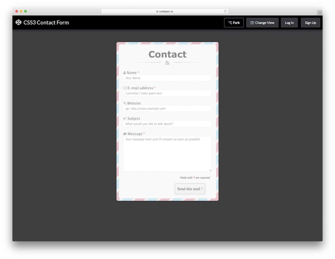 CSS3-Contact-Form-template