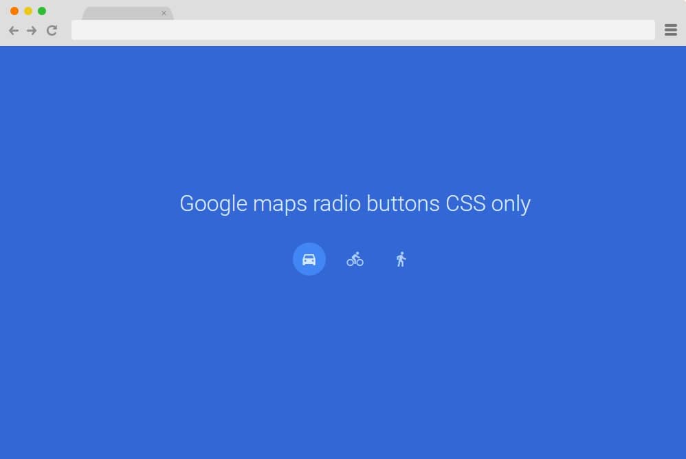 Google maps radio buttons CSS only