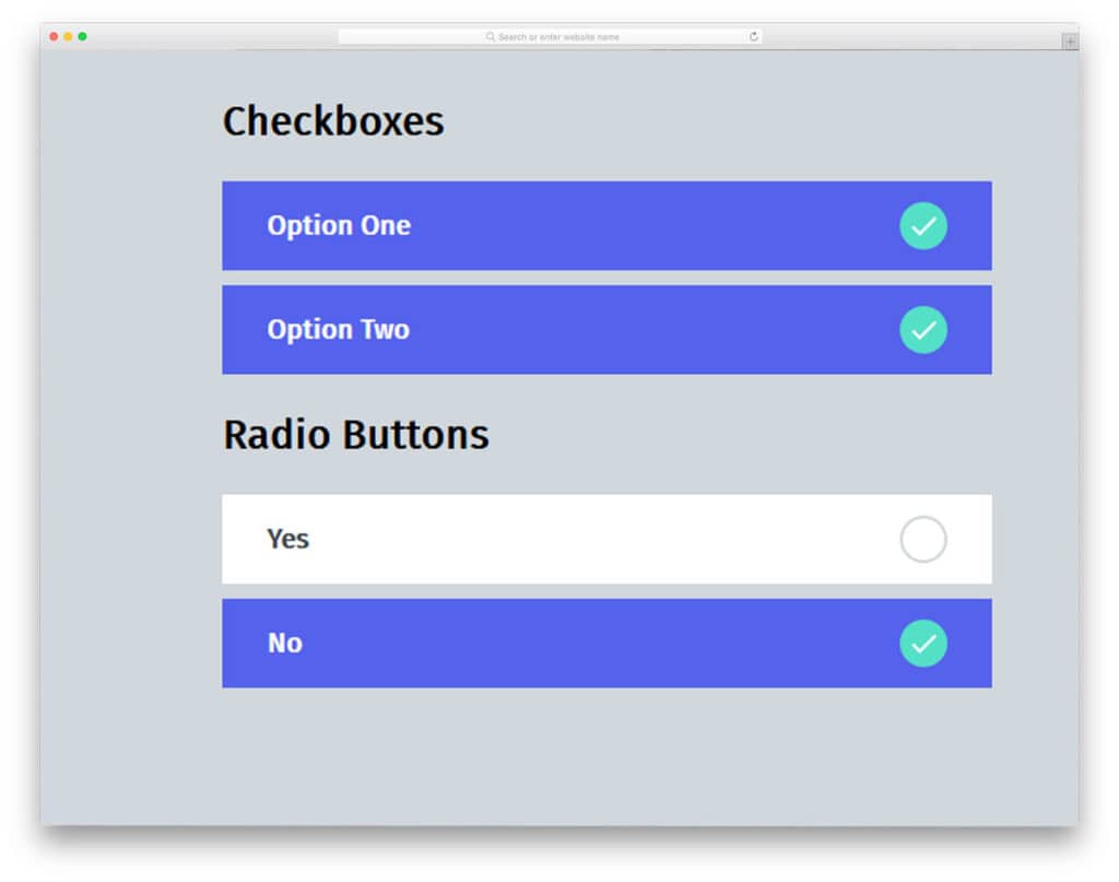 simple blue background checkbox css