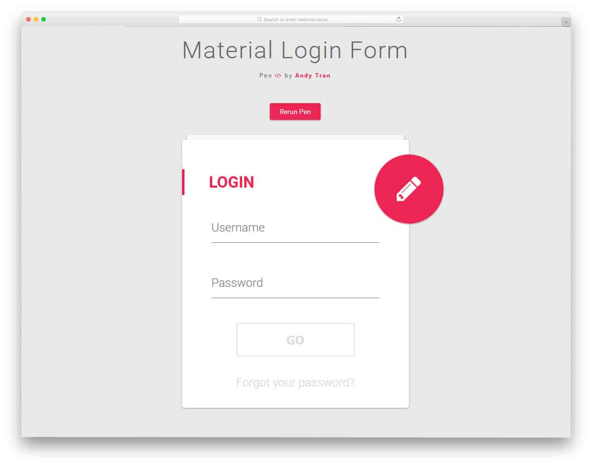 Material-Login-Form
