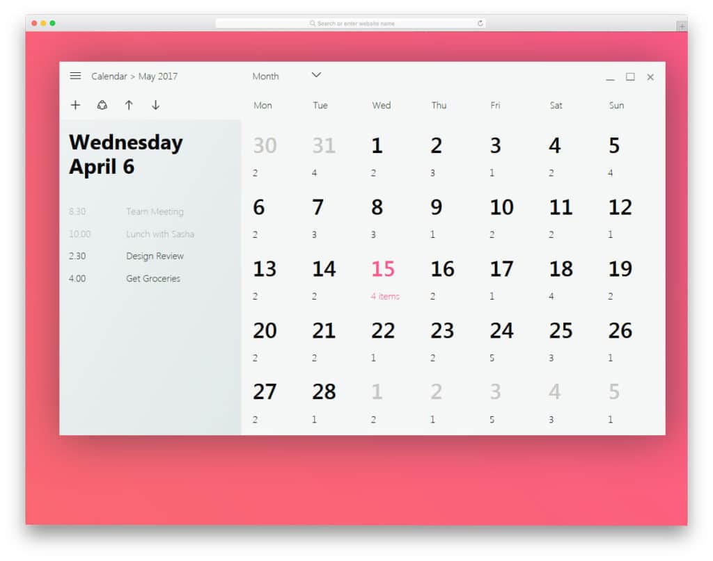 38 Cool CSS Calendar Inspiration For Your Web And Mobile Applications