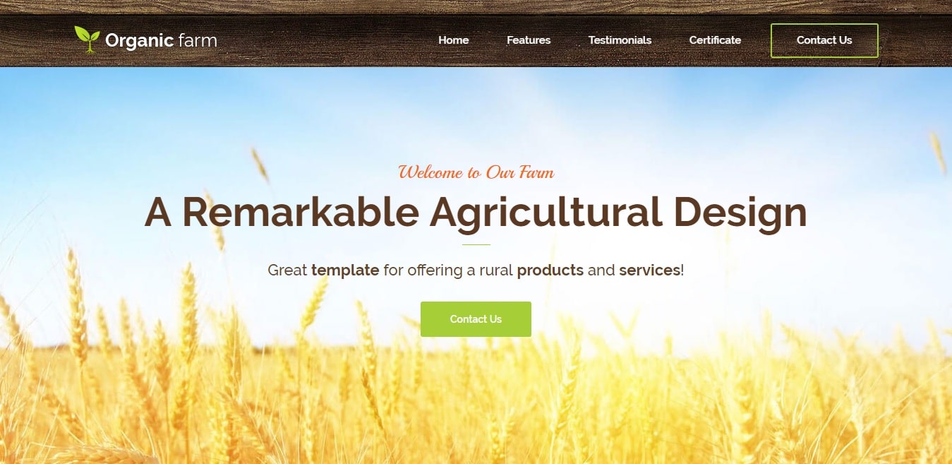 organic farm agriculture website template