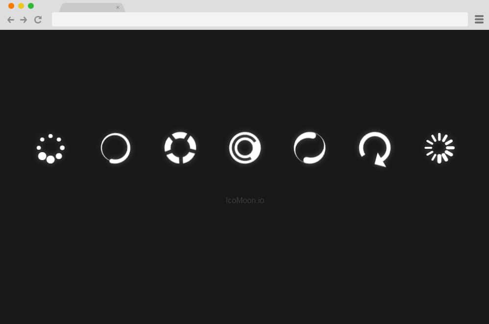 Spinners With Font Icons CSS Spinners