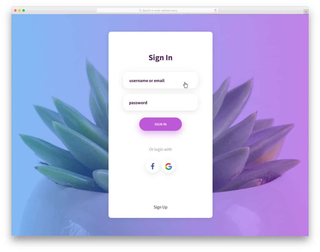 css website form template simple