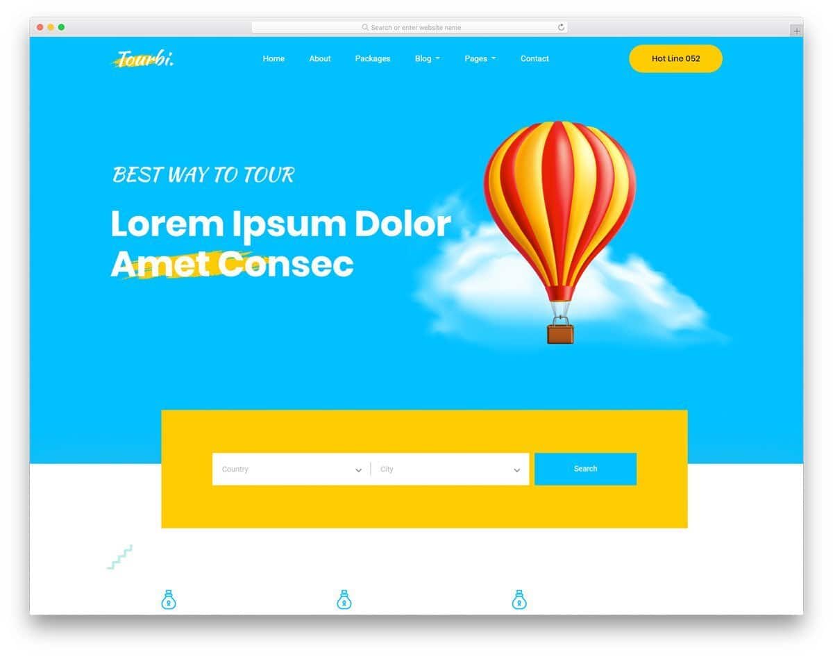 colorful travel website template