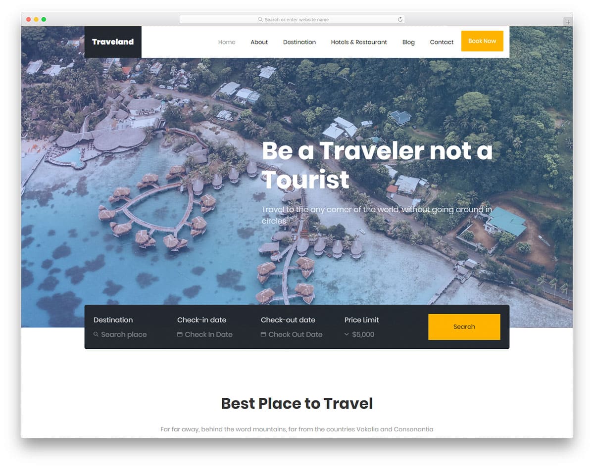 40 Best Free Travel Website Templates With Full Of Colors 2020