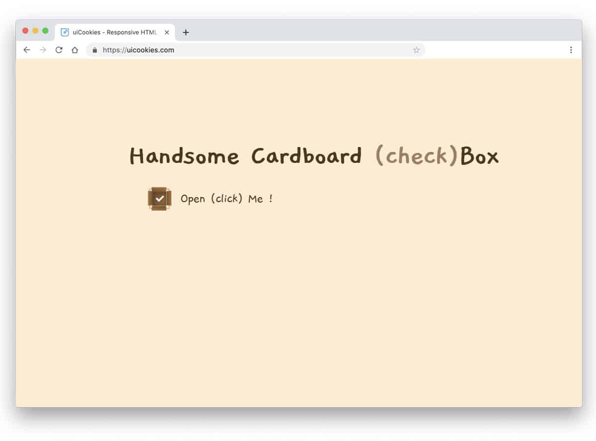Cardboard concept based checkbox