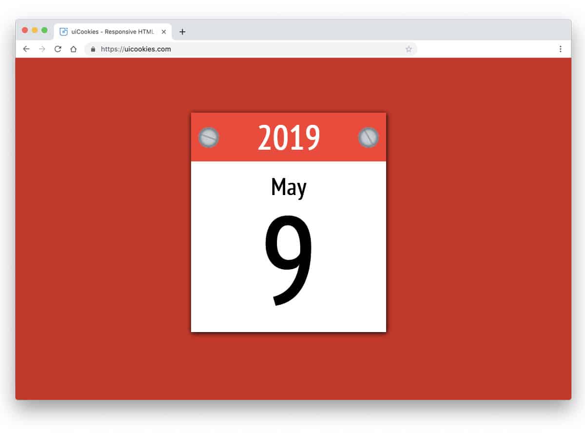 simple calendar widget to show date