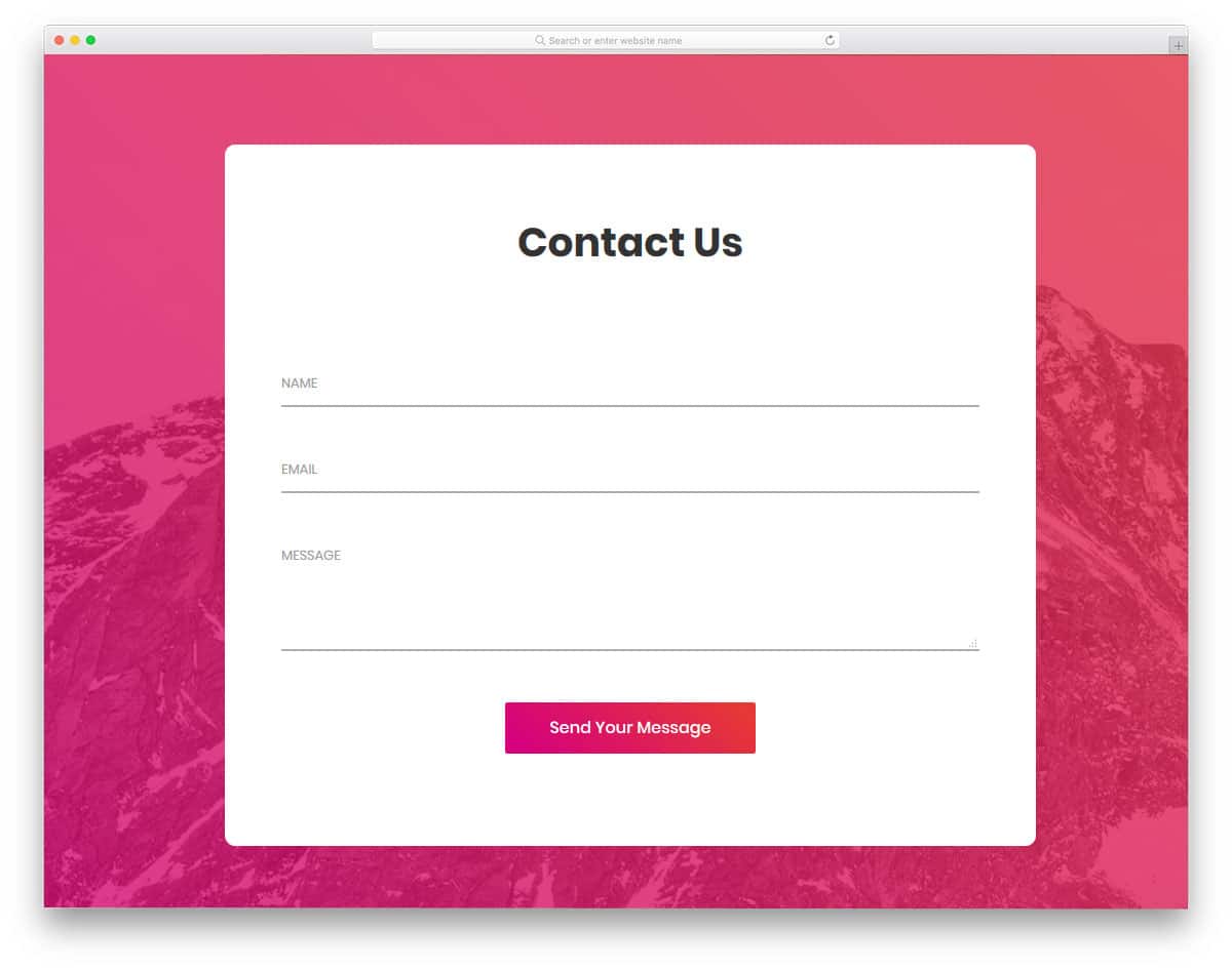 simple and easy to use contact form