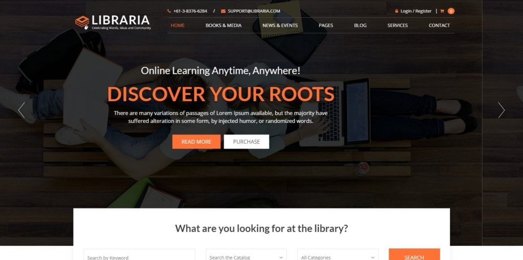 25 Professional Bookstore Website Templates For eBooks, Libraries ...