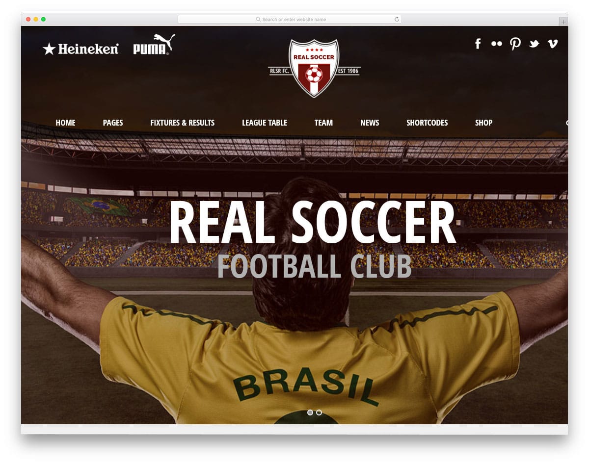 foot ball club wordpress theme with useful features