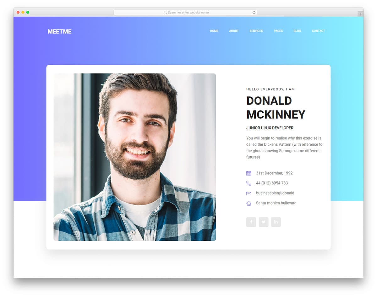 User Profile Page Html Template Free Download