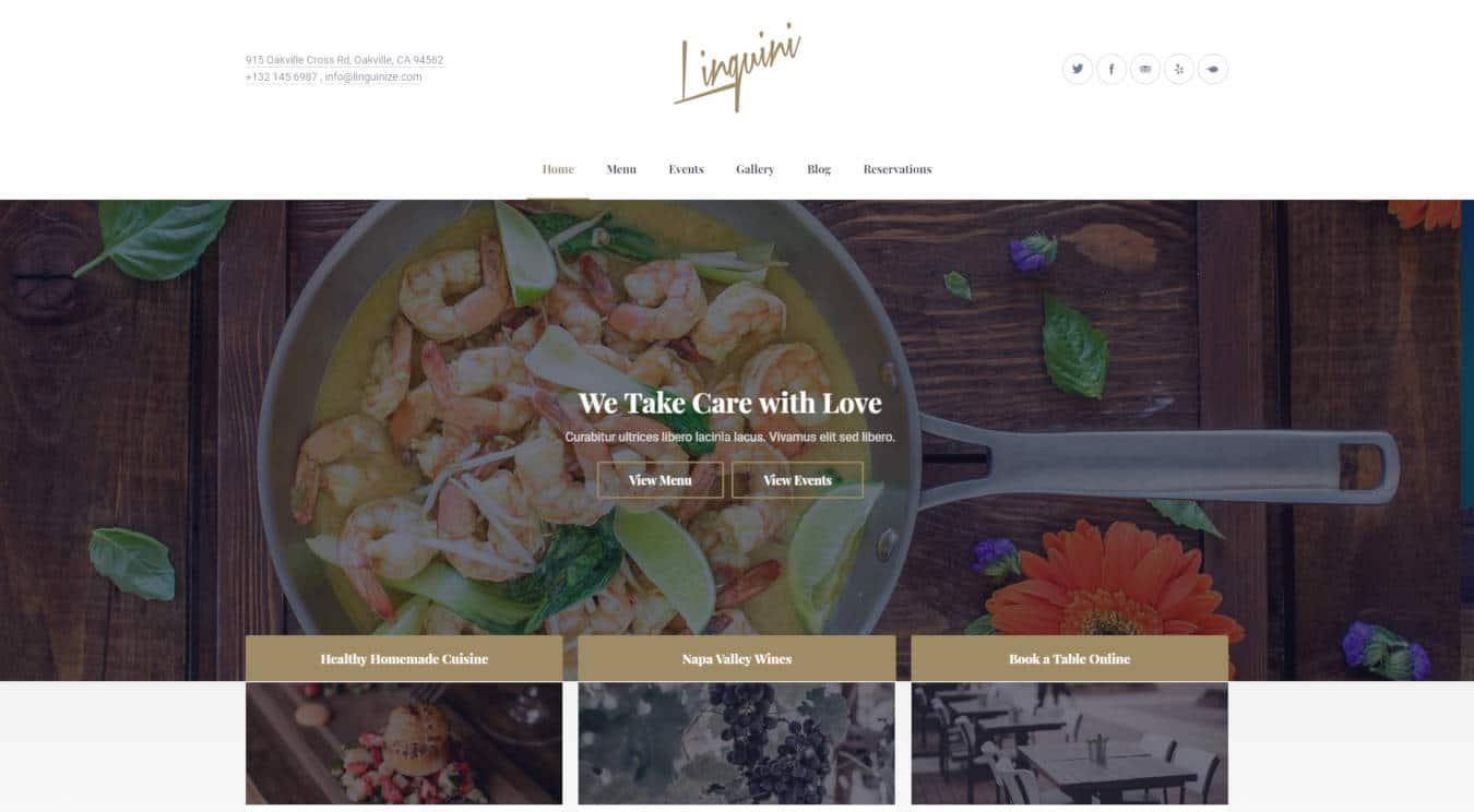 restaurant website templates linguini