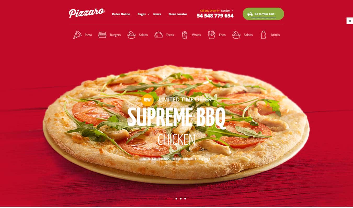 restaurant website templates pizzaro