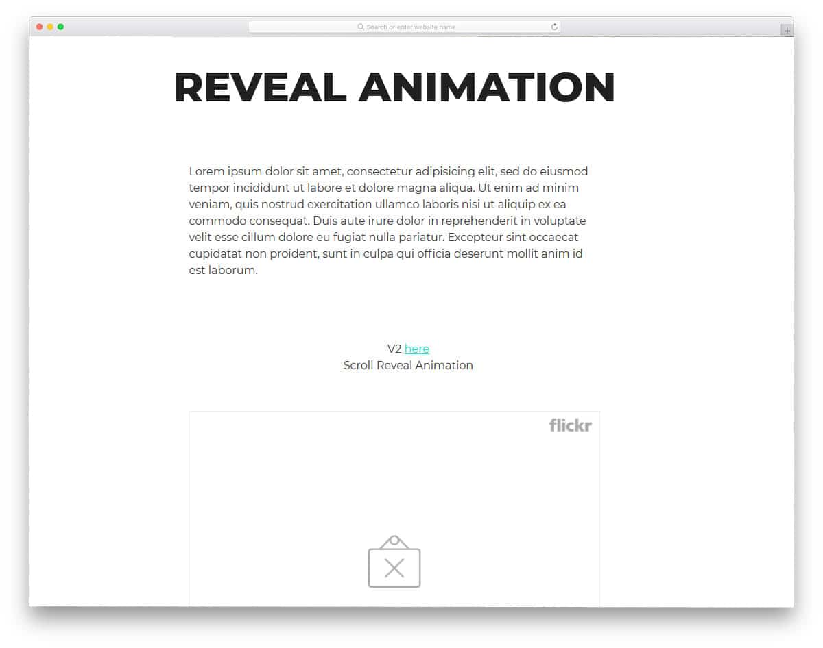 reveal animation example for scroll effects