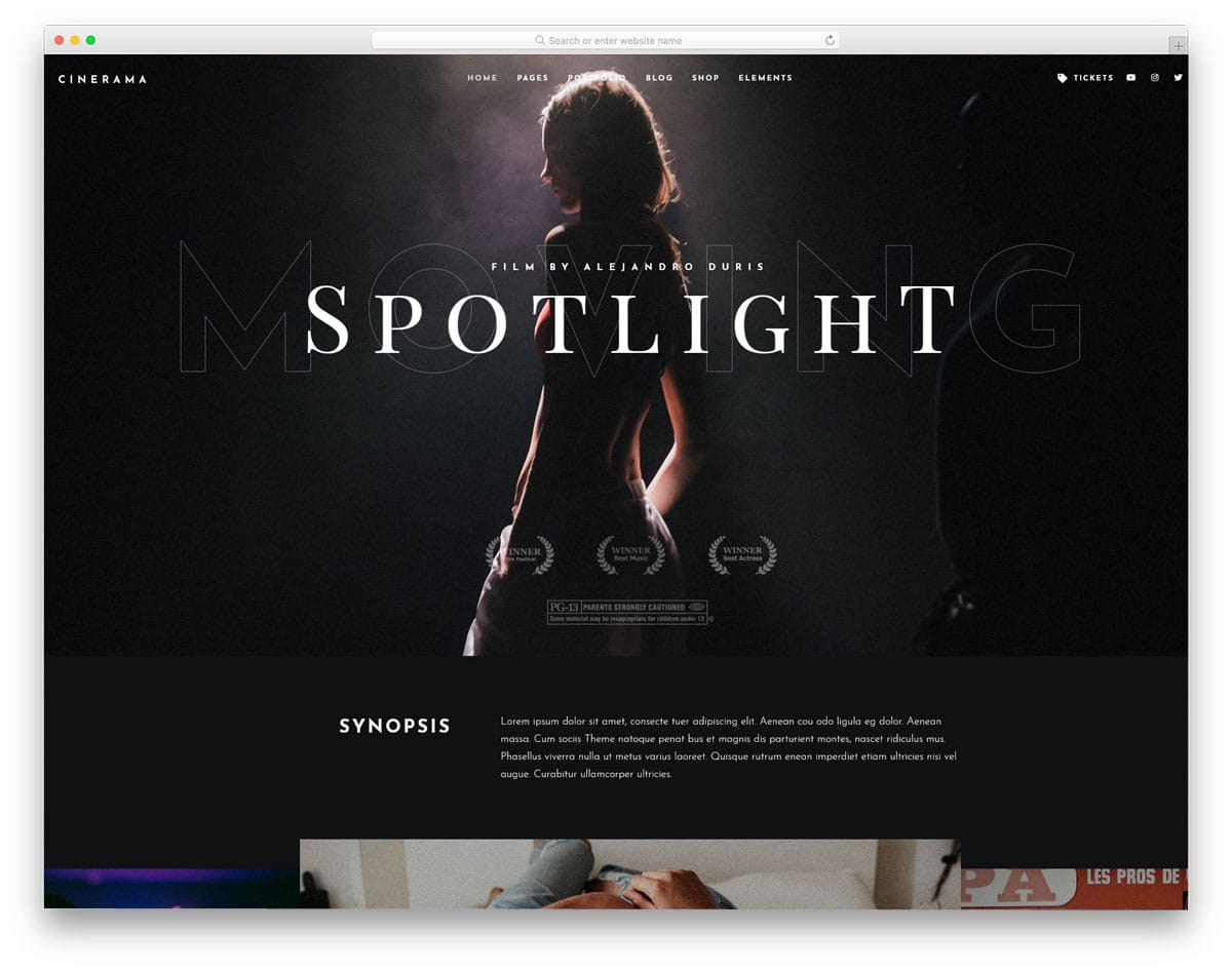 wordpress theme for actors and film indutry professionals