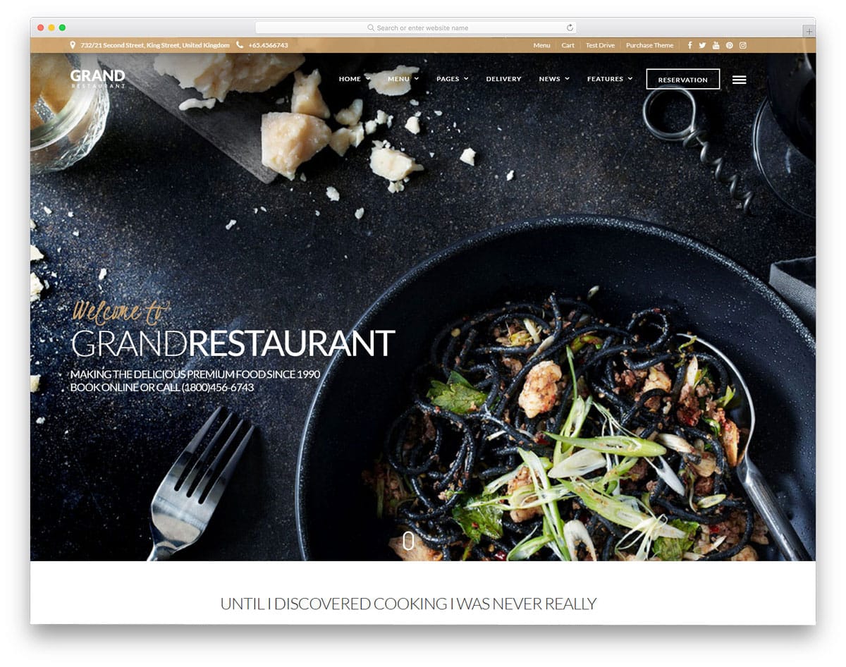 clean restauratnt WordPress themes
