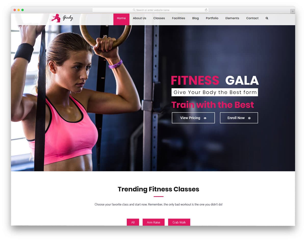 fitness wordpress theme for women fitness club