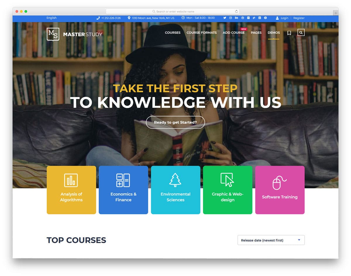 colorful and fully equipped education wordpress theme