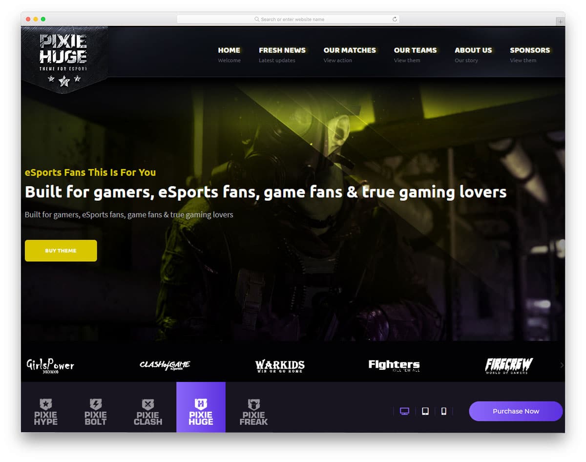 WordPress theme for gamers with live streaming options