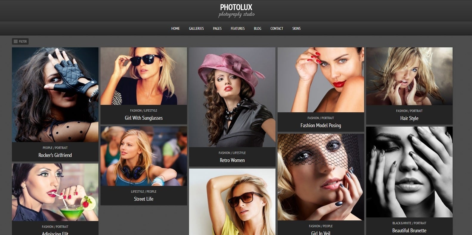 video gallery website template free download