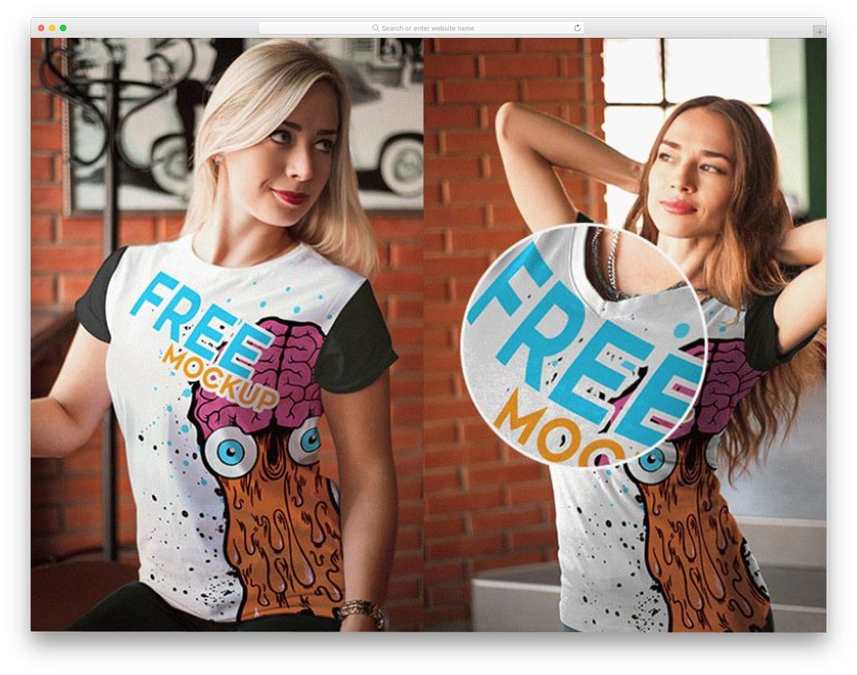 free women t-shirt mockup