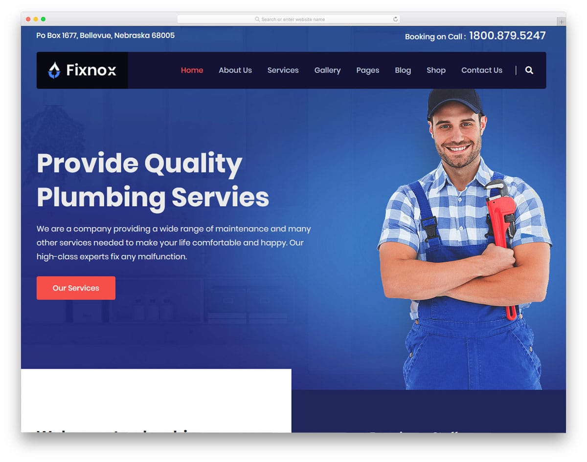 plumber wordpress themes with contemporary design