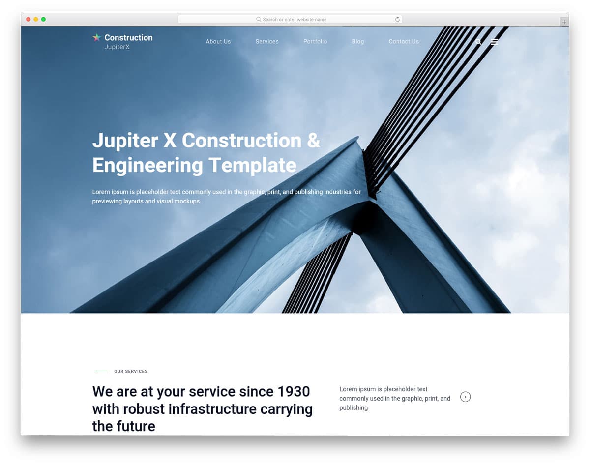 creative business website theme for construction and architect websites