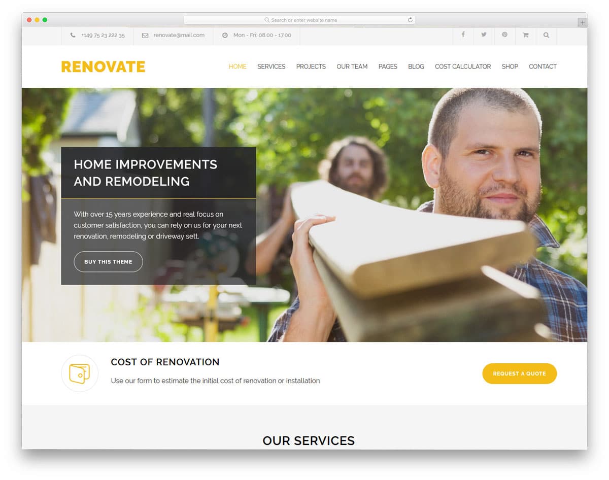 wordpress theme for renovation and house repair services