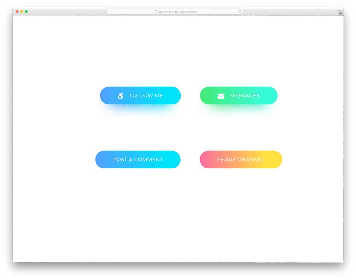 gradient buttons with gradient shadows