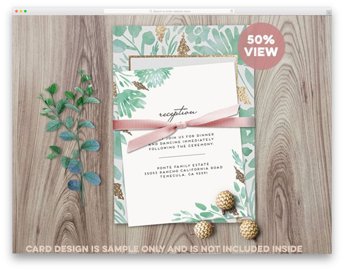 invitationmockup for wedding with RSVP card