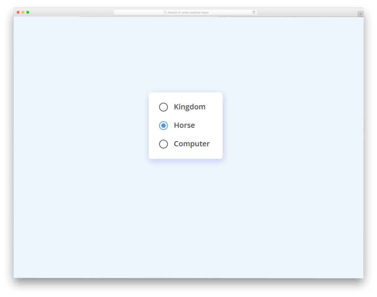 animated radio buttons for forms and websites