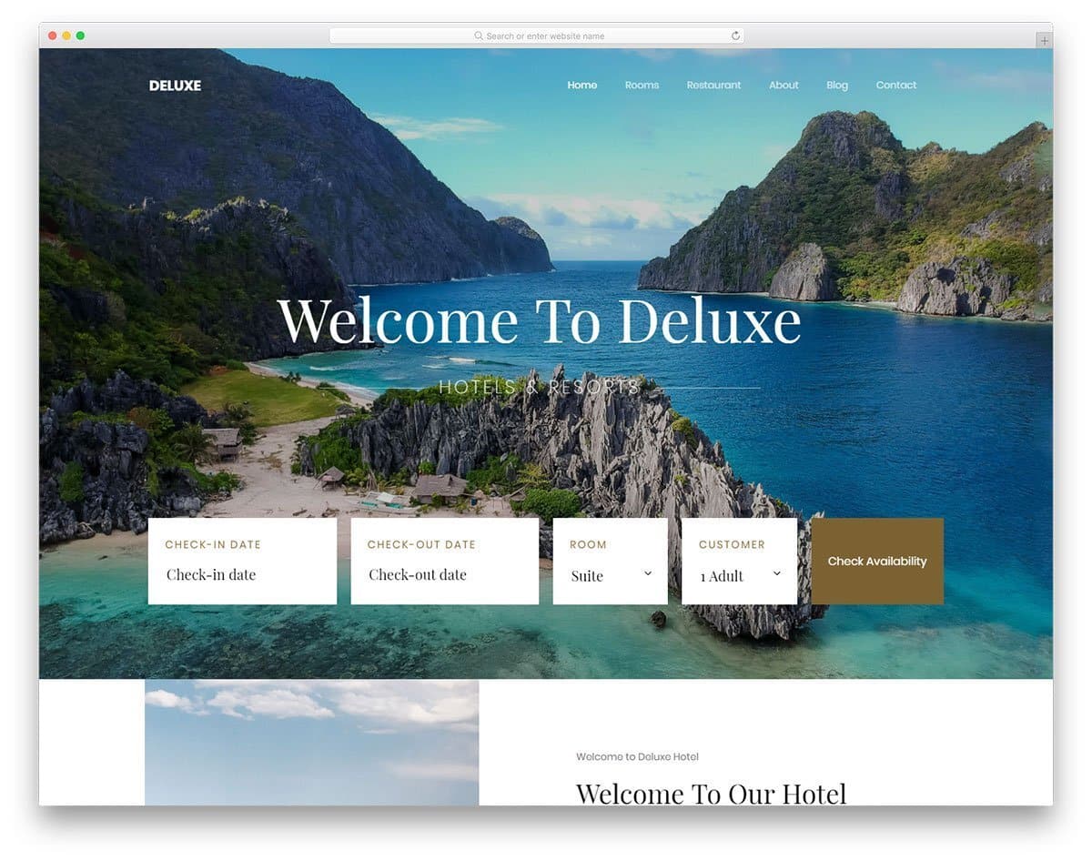 luxury hotel website template