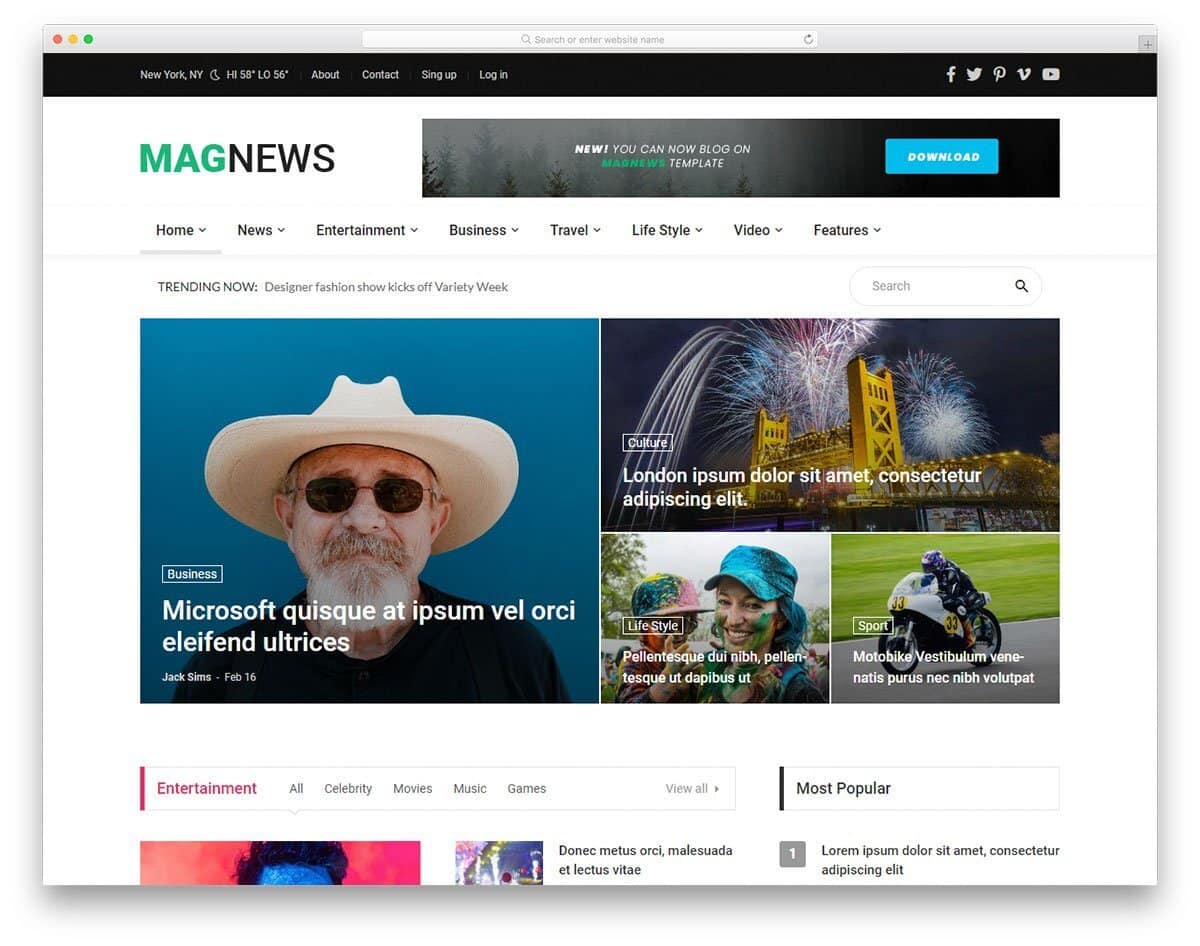 gaming news and magazine website template