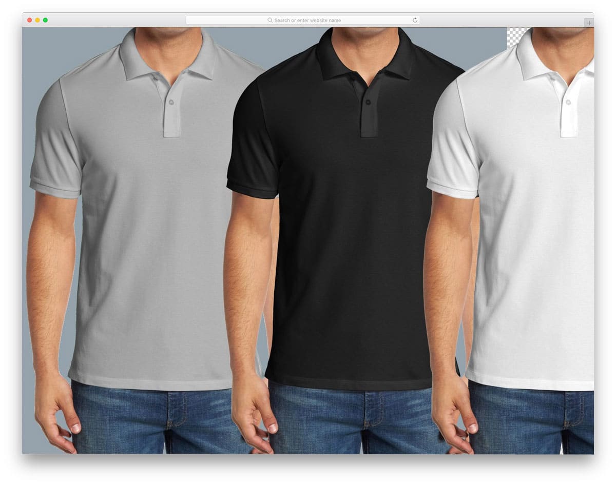 polo shirt mockup with male model