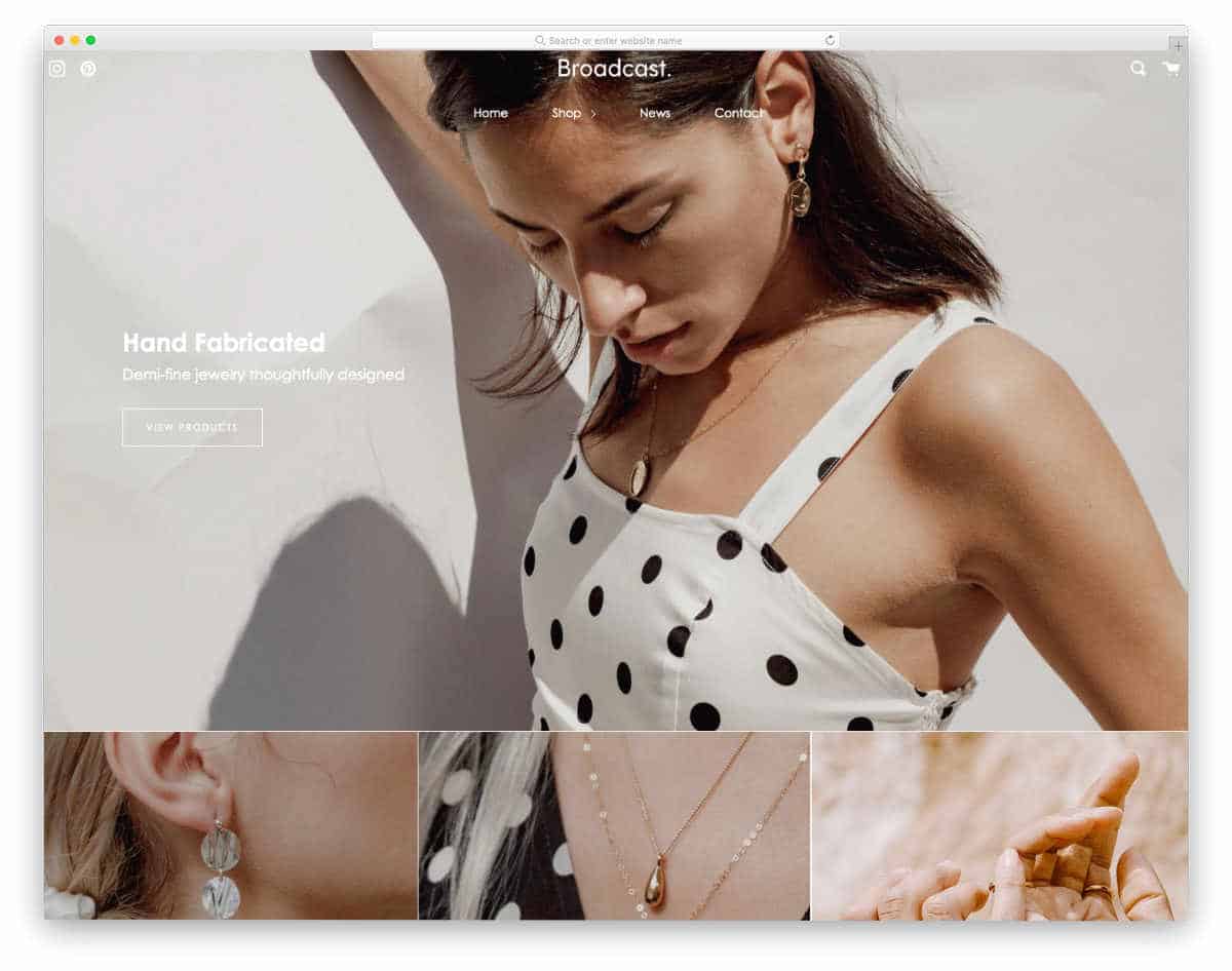 Shopify Parallax Theme for small inventory stores